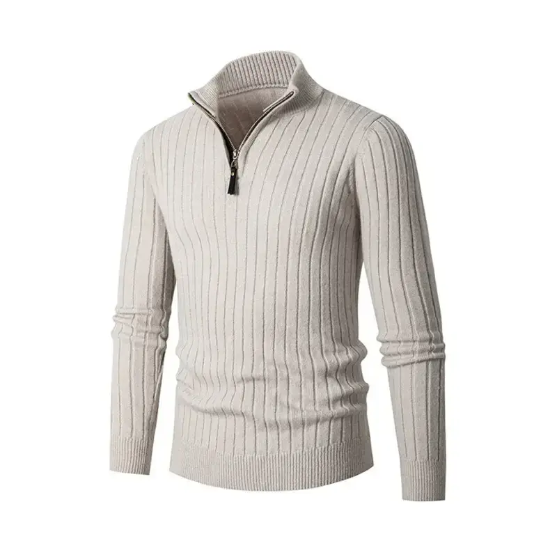 Men's casual solid color round neck stretch knitted sweater Nexellus