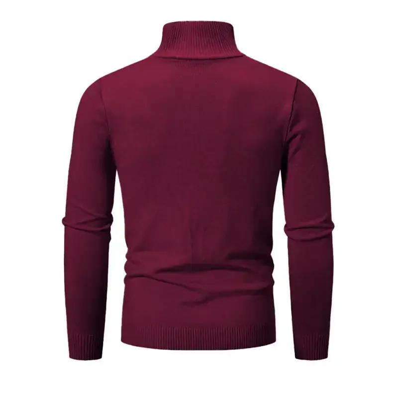 Men's casual solid color sweater half zipper pullover stand collar Nexellus