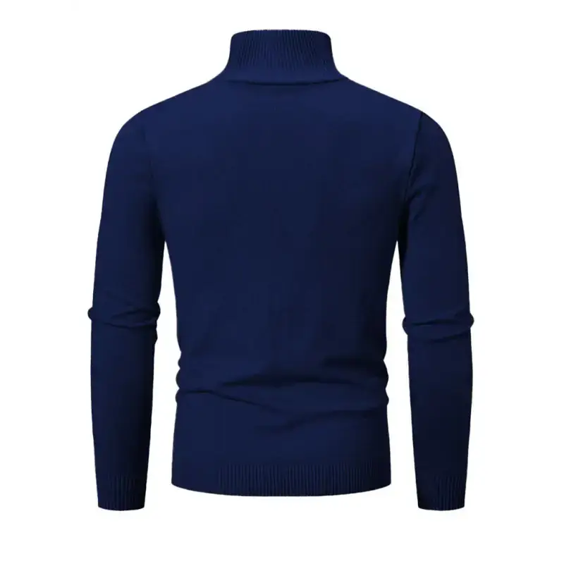 Men's casual solid color sweater half zipper pullover stand collar Nexellus