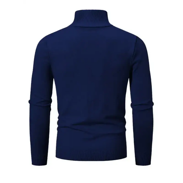 Men's casual solid color sweater half zipper pullover stand collar Nexellus