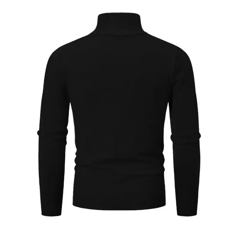 Men's casual solid color sweater half zipper pullover stand collar Nexellus