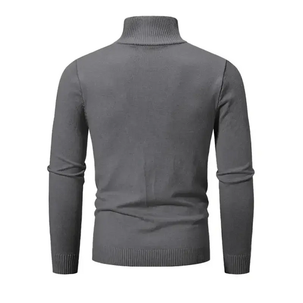 Men's casual solid color sweater half zipper pullover stand collar Nexellus