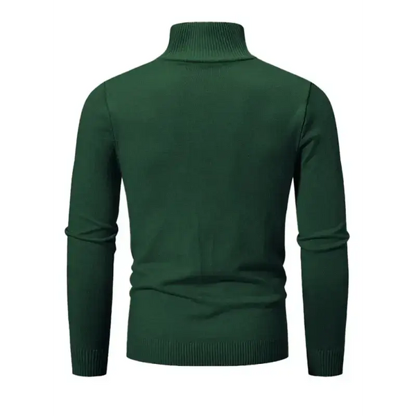 Men's casual solid color sweater half zipper pullover stand collar Nexellus