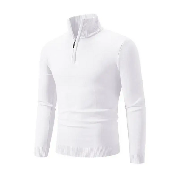 Men's casual solid color sweater half zipper pullover stand collar Nexellus