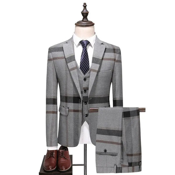 Men's Casual Suit Three Piece Set - Nexellus