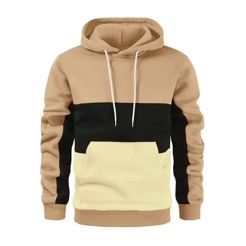 Men's colour block colour contrast long sleeve hooded sweatshirt Nexellus