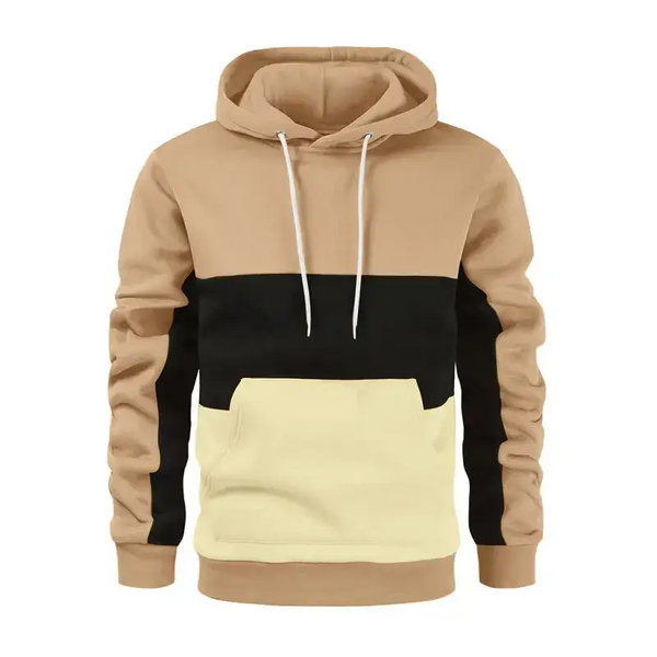 Men's colour block colour contrast long sleeve hooded sweatshirt Nexellus