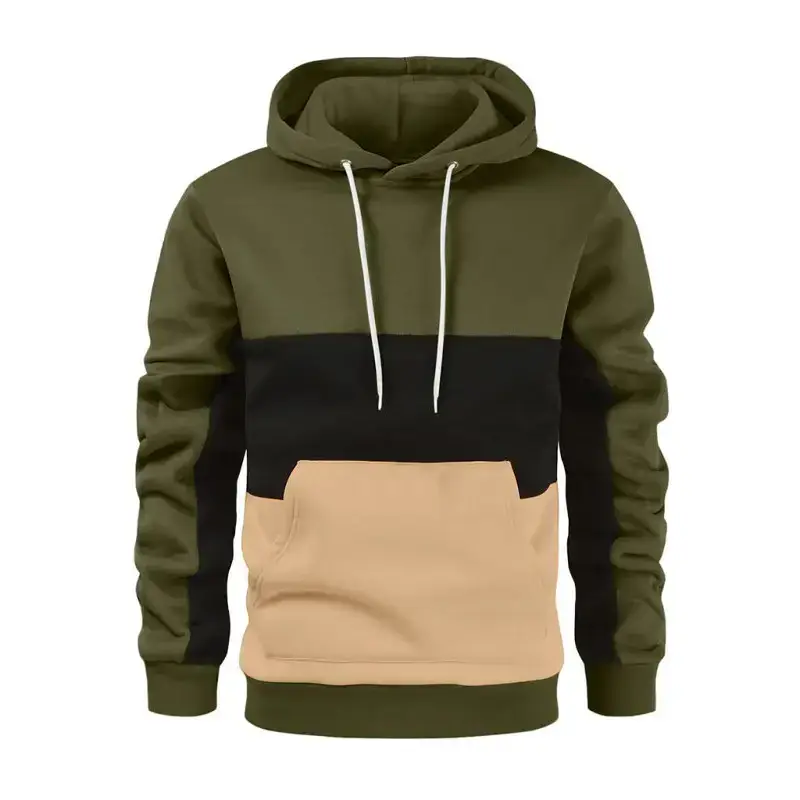 Men's colour block colour contrast long sleeve hooded sweatshirt Nexellus