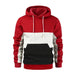 Men's colour block colour contrast long sleeve hooded sweatshirt Nexellus