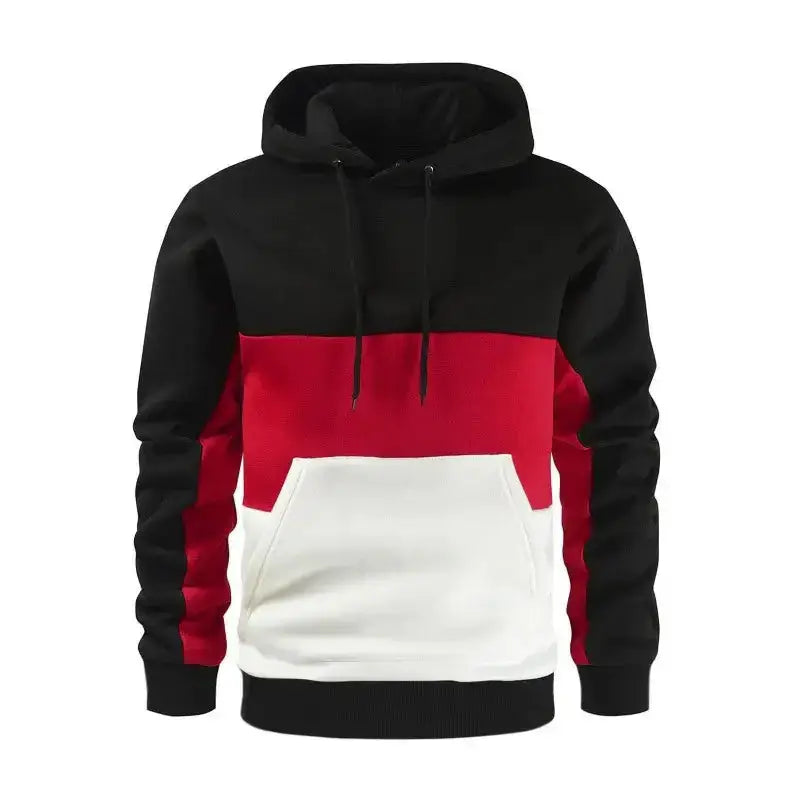 Men's colour block colour contrast long sleeve hooded sweatshirt Nexellus