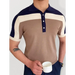 Men's colour contrast panel short sleeve polo shirt Nexellus