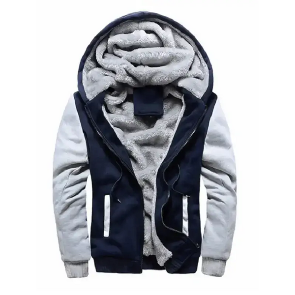 Men’s combo color faux fur lined zip up hoodie Nexellus