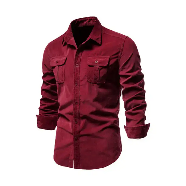 Men's corduroy slim-fit casual long-sleeve shirt Nexellus