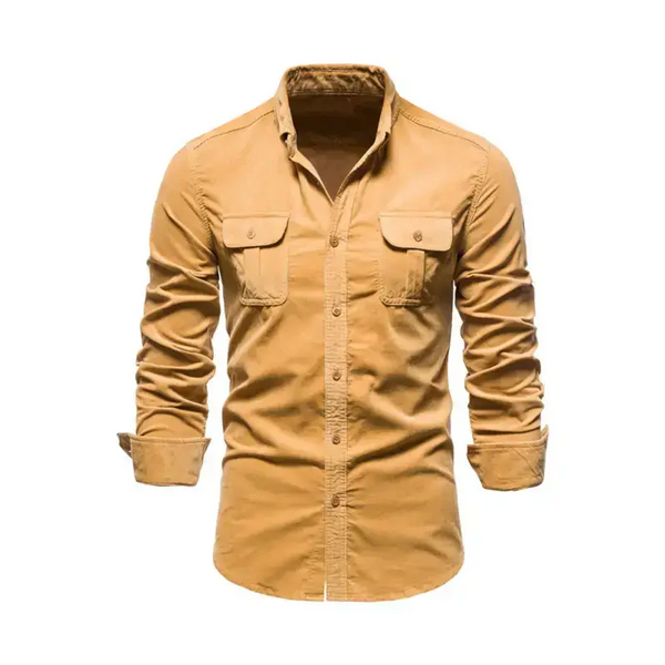 Men's corduroy slim-fit casual long-sleeve shirt Nexellus