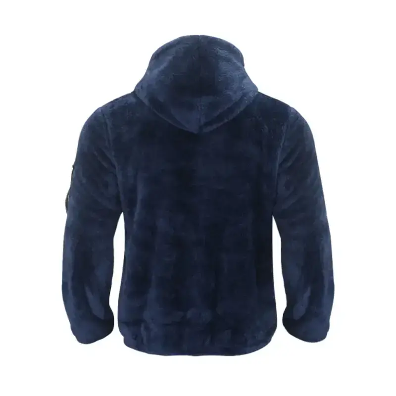 Men's double-sided arctic velvet hooded solid colour warm zipper Nexellus