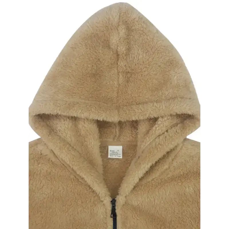 Men's double-sided arctic velvet hooded solid colour warm zipper Nexellus