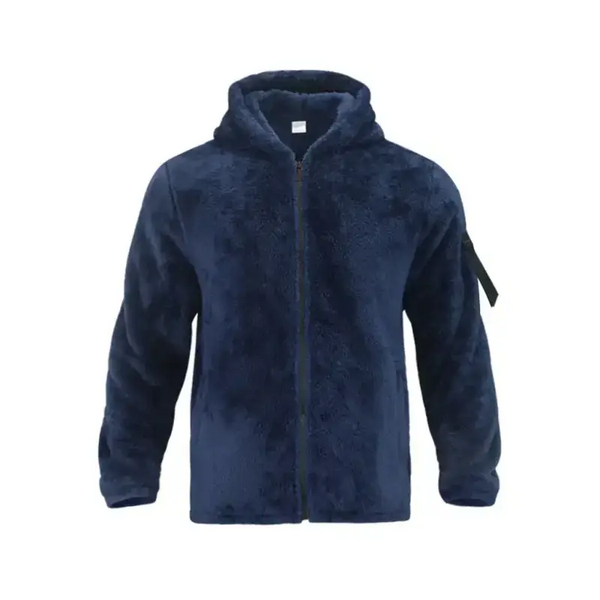 Men's double-sided arctic velvet hooded solid colour warm zipper Nexellus