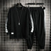 Men's Fashion Alphabet Round Neck Sweater Casual Suit Nexellus