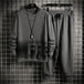 Men's Fashion Alphabet Round Neck Sweater Casual Suit Nexellus