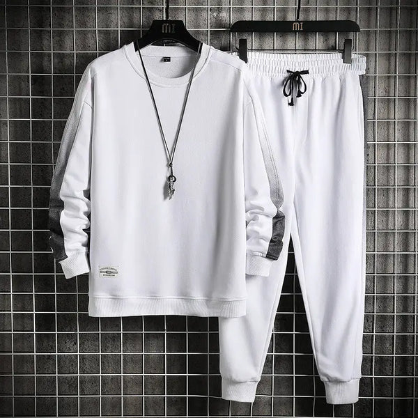 Men's Fashion Alphabet Round Neck Sweater Casual Suit Nexellus