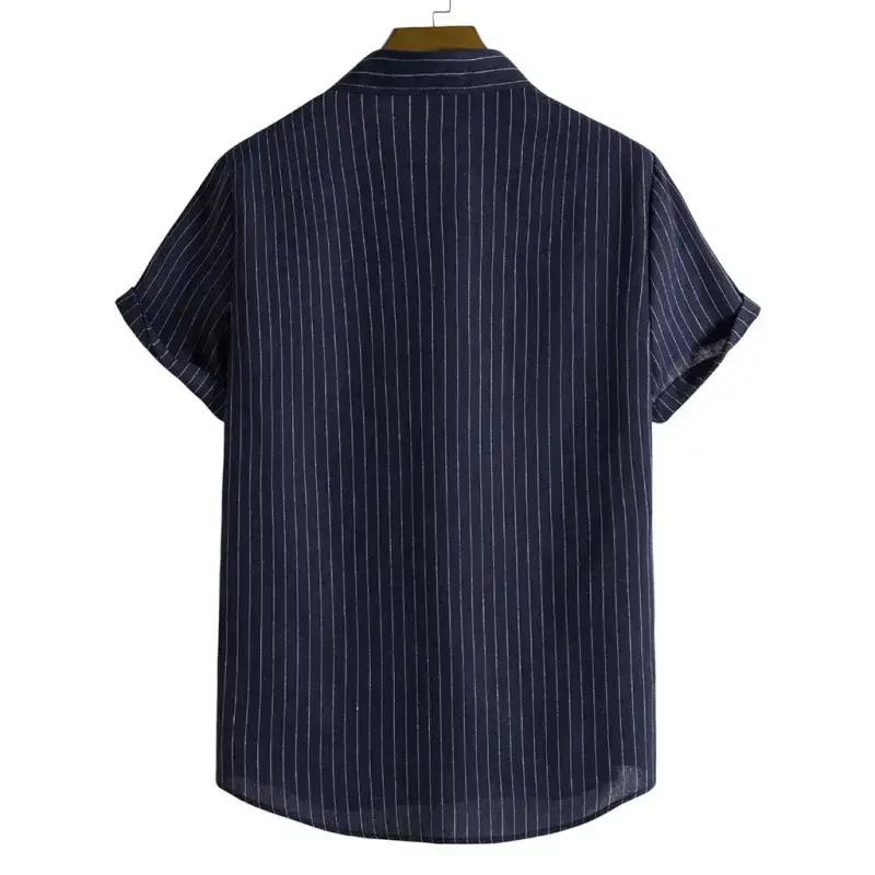 Men's fashion trend casual striped short sleeve shirt Nexellus