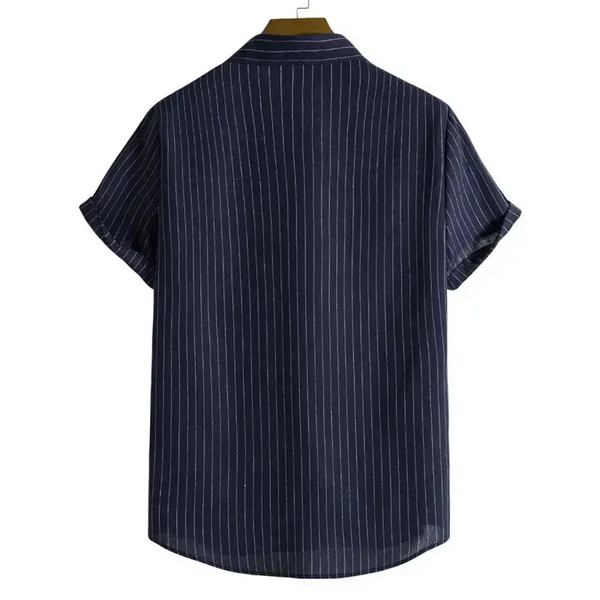 Men's fashion trend casual striped short sleeve shirt Nexellus