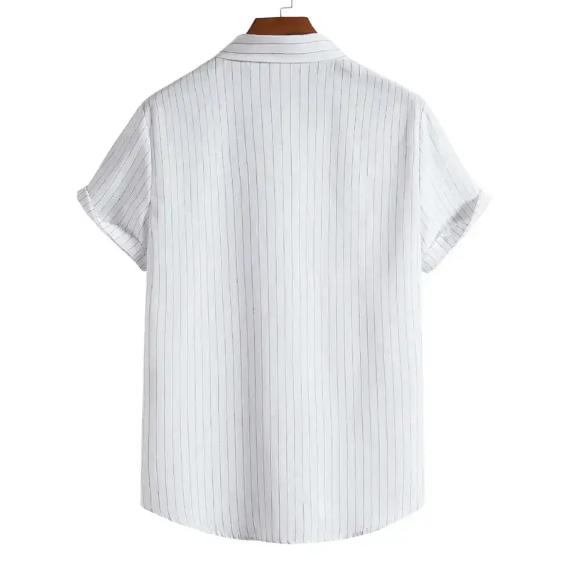 Men's fashion trend casual striped short sleeve shirt Nexellus