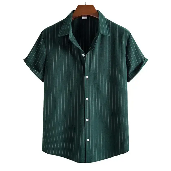 Men's fashion trend casual striped short sleeve shirt Nexellus