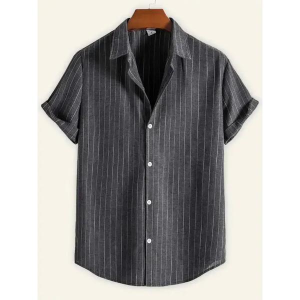 Men's fashion trend casual striped short sleeve shirt Nexellus