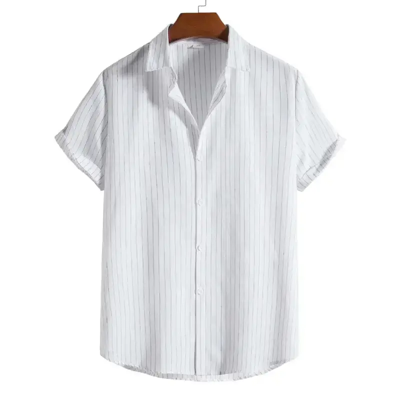 Men's fashion trend casual striped short sleeve shirt Nexellus