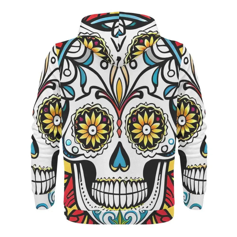 Mens flowery skull hoodie Nexellus