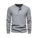 Men's four button waffle henley neck long sleeve t-shirt Nexellus