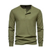 Men's four button waffle henley neck long sleeve t-shirt Nexellus