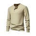 Men's four button waffle henley neck long sleeve t-shirt Nexellus