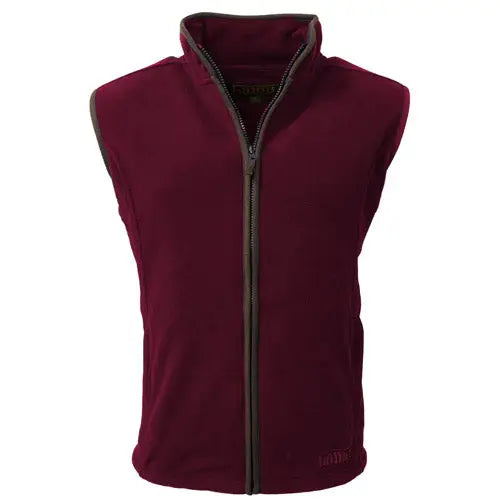 Mens game stanton fleece gilet - MAROON / L