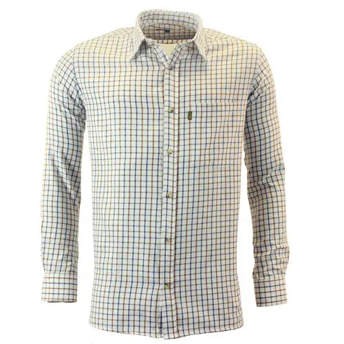 Mens game tattersall shirt - Brown/Navy / M