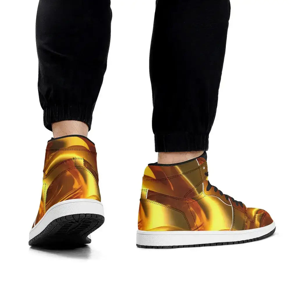 Mens golden streak high top leather sneakers Nexellus