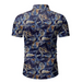 Men's hawaiian shirt button down shirts short-sleeve work shirt spread Nexellus