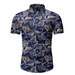 Men's hawaiian shirt button down shirts short-sleeve work shirt spread Nexellus