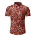 Men's hawaiian shirt button down shirts short-sleeve work shirt spread Nexellus