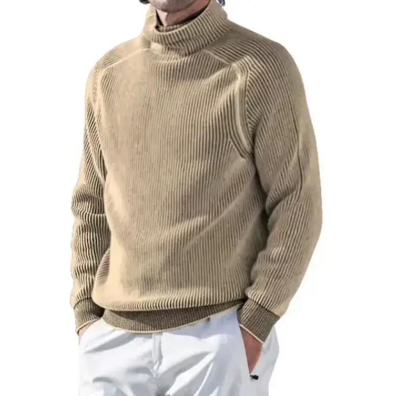 Men's high collar casual long sleeve knitted top Nexellus