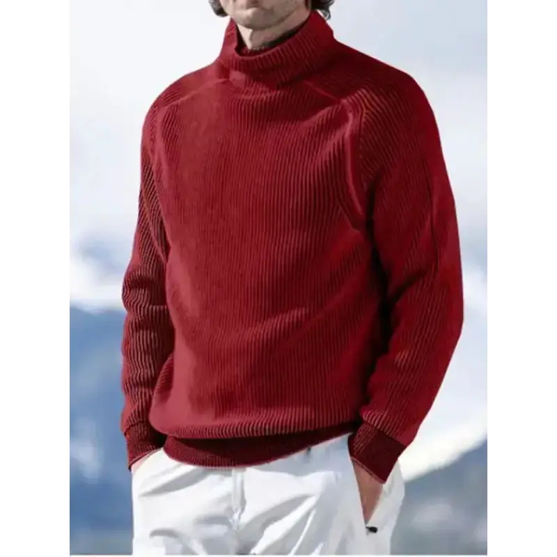 Men's high collar casual long sleeve knitted top Nexellus