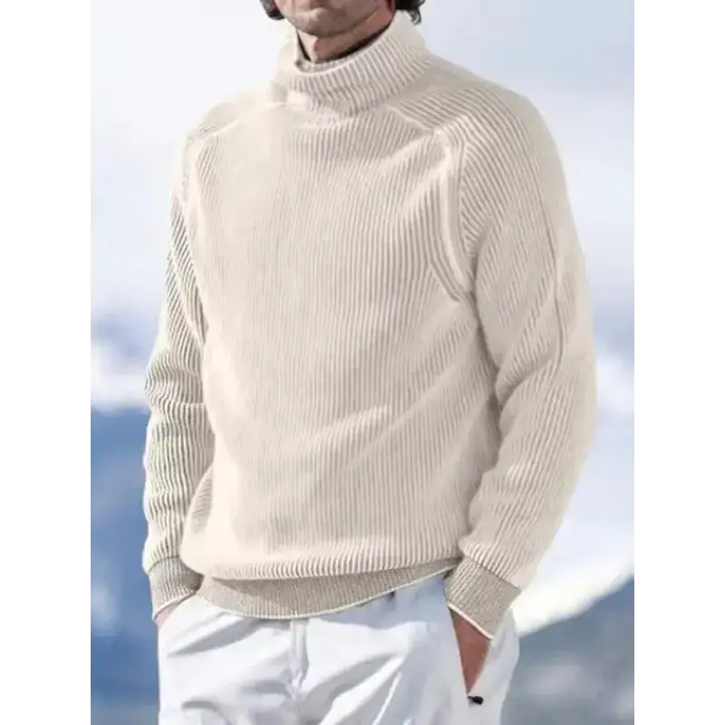 Men's high collar casual long sleeve knitted top Nexellus