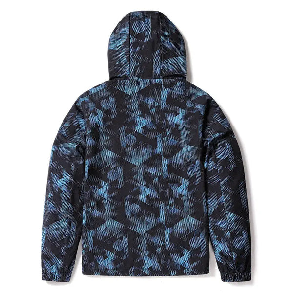 Men's Hooded Trench Coat Full Print Sports Casual Thin Jacket for Spring and Fall Nexellus