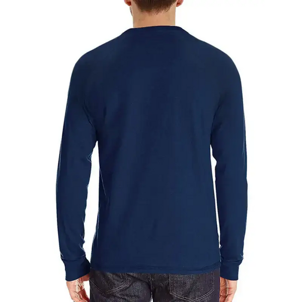 Men's knitted round neck button long sleeve t-shirt Nexellus