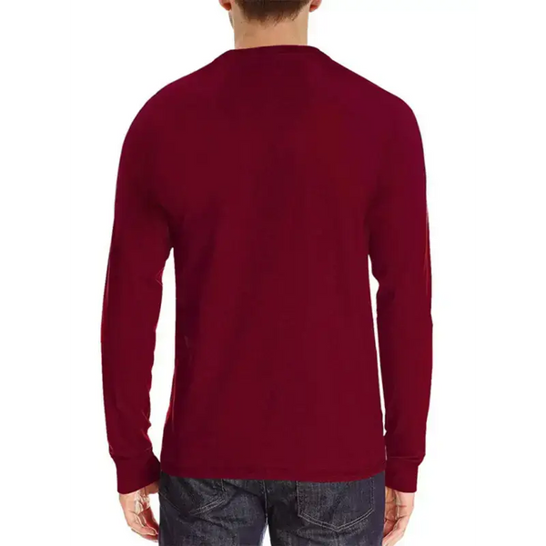 Men's knitted round neck button long sleeve t-shirt Nexellus