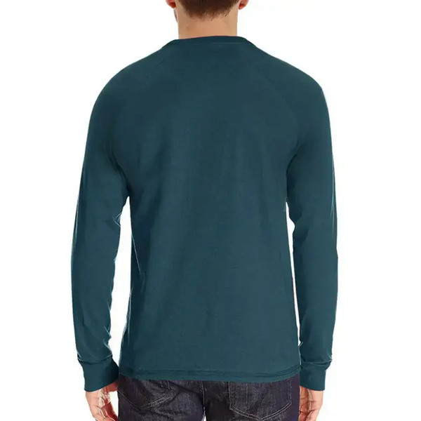 Men's knitted round neck button long sleeve t-shirt Nexellus