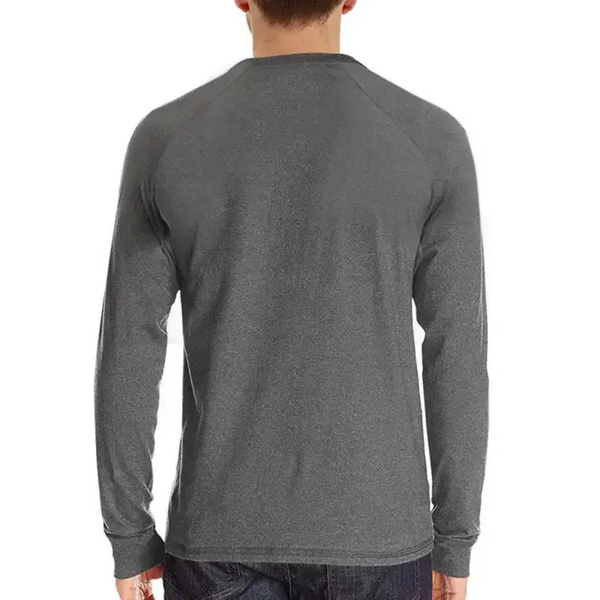 Men's knitted round neck button long sleeve t-shirt Nexellus