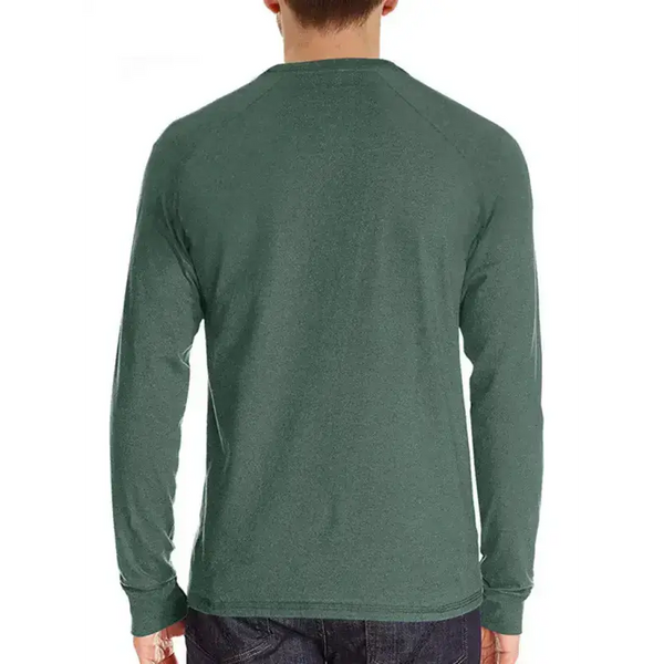 Men's knitted round neck button long sleeve t-shirt Nexellus