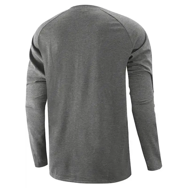 Men's knitted round neck button long sleeve t-shirt Nexellus